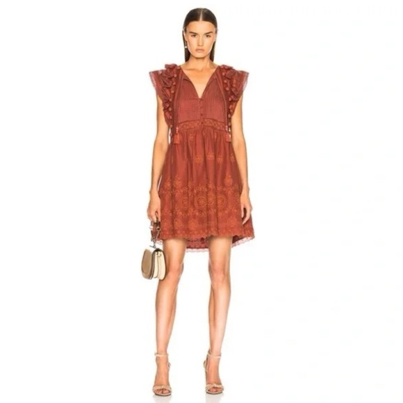 SEA New York Sofie Tunic Embroidered Dress Clay - Picture 1 of 16